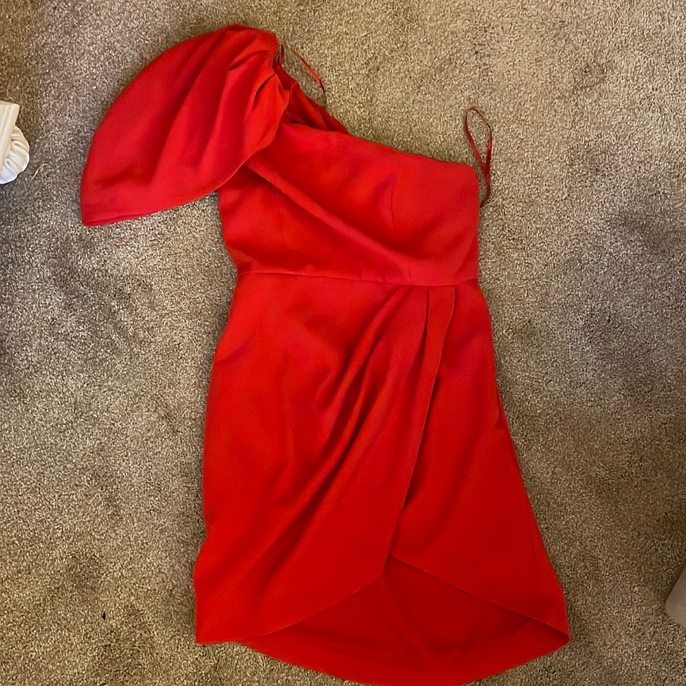 DO+ BE One Shoulder Red Dress